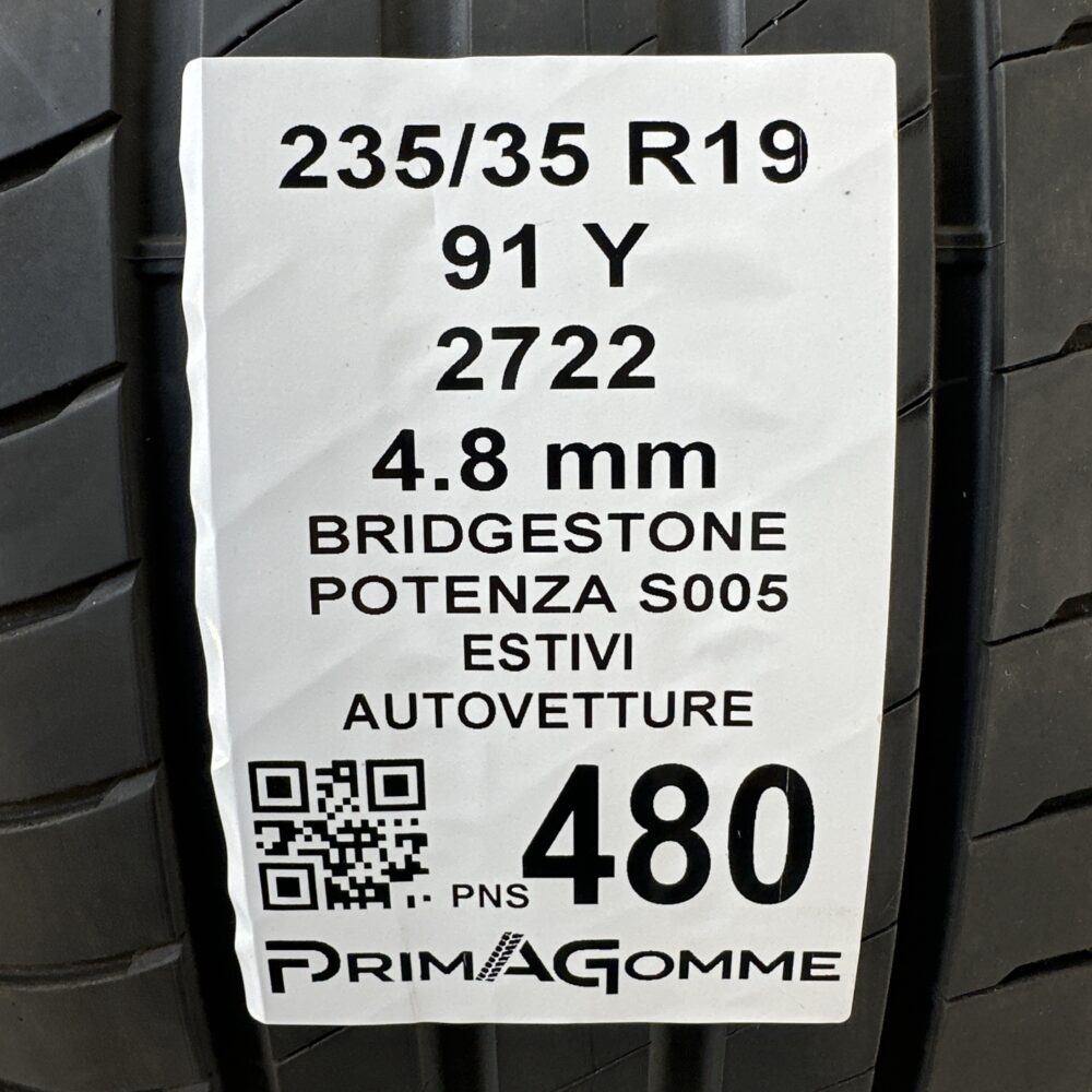 Pneumatici Usati 235 35 R19 91Y Bridgestone Potenza S005 Estive | Gomme Usate | PrimaGomme.it Pneumatici usati 235 35 R19 Bridgestone Potenza S005 - foto 2