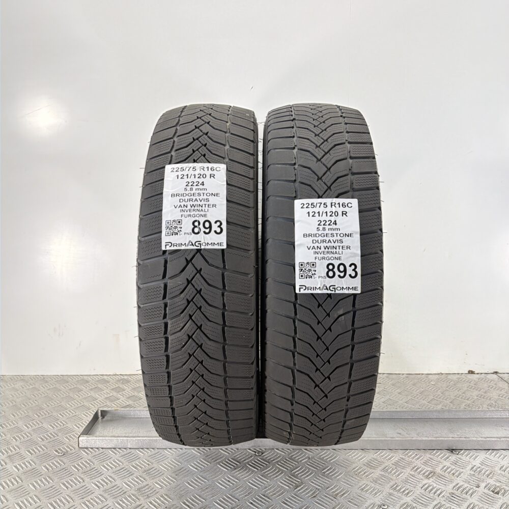 Pneumatici Usati 225 75 R16C 121 120R Bridgestone Duravis Van Winter 76% Invernali | Gomme Usate | PrimaGomme.it Pneumatici Usati 225 75 R16C 121 120R Bridgestone Duravis Van Winter 76% Invernali