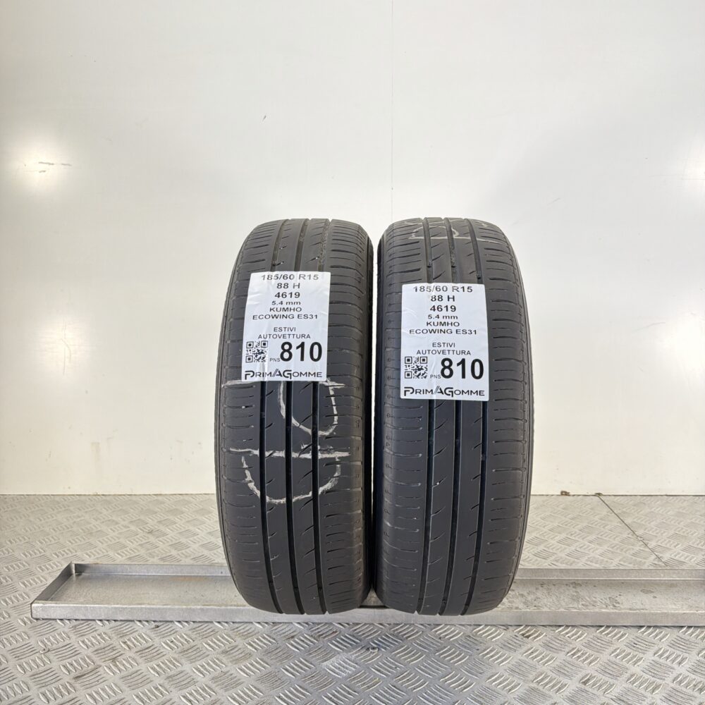 Pneumatici Usati 185 60 R15 88H Kumho Ecowing ES31 77% Estive | Gomme Usate | PrimaGomme.it Pneumatici Usati 185 60 R15 88H Kumho Ecowing ES31 77% Estive