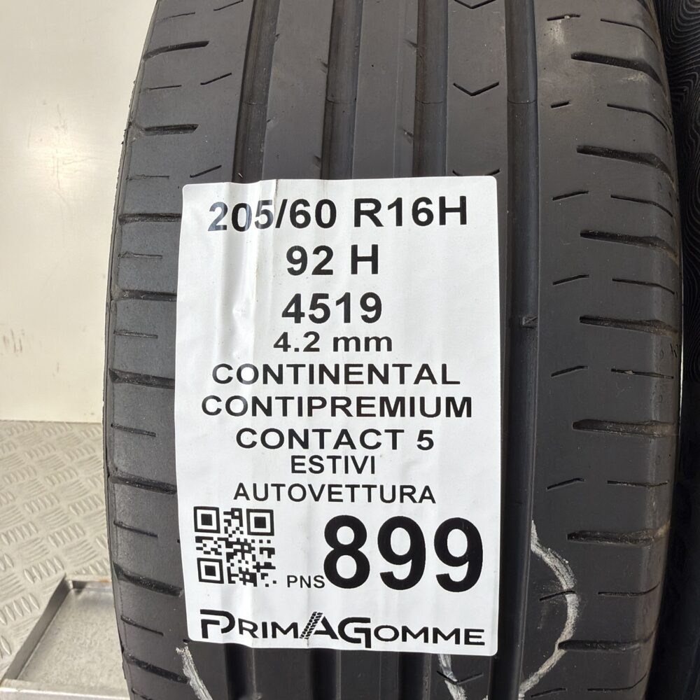 Gomme Usate 205 60 R16 92H Continental Contipremium Contact 5 Estive | Gomme Usate | PrimaGomme.it Gomme Usate 205 60 R16 92H Continental Contipremium Contact 5 Estive - immagine 3