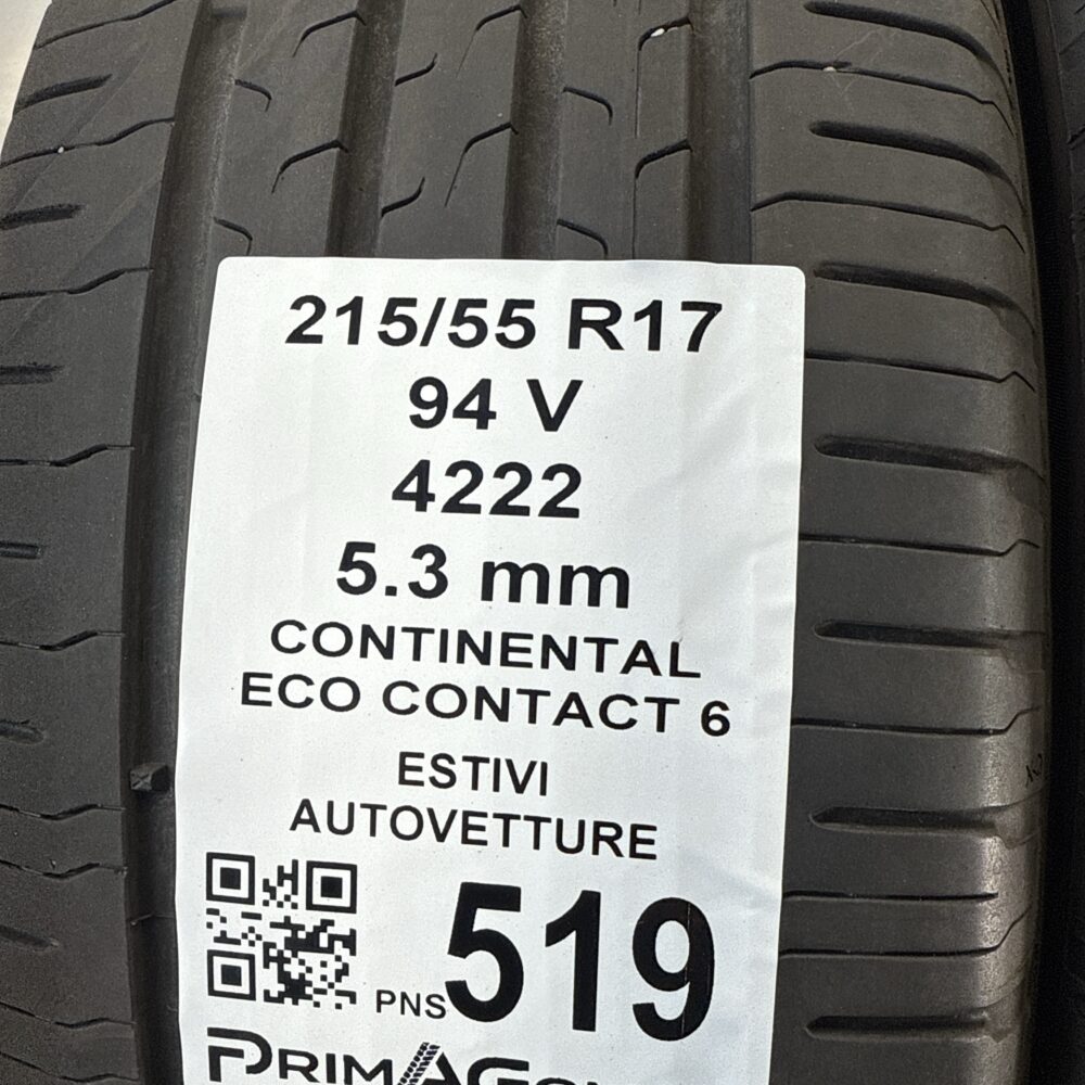 Pneumatici Usati 215 55 R17 94V Continental Eco Contact 6 76% Estive | Gomme Usate | PrimaGomme.it Pneumatici Usati 215 55 R17 94V Continental Eco Contact 6 76% Estive - immagine 3