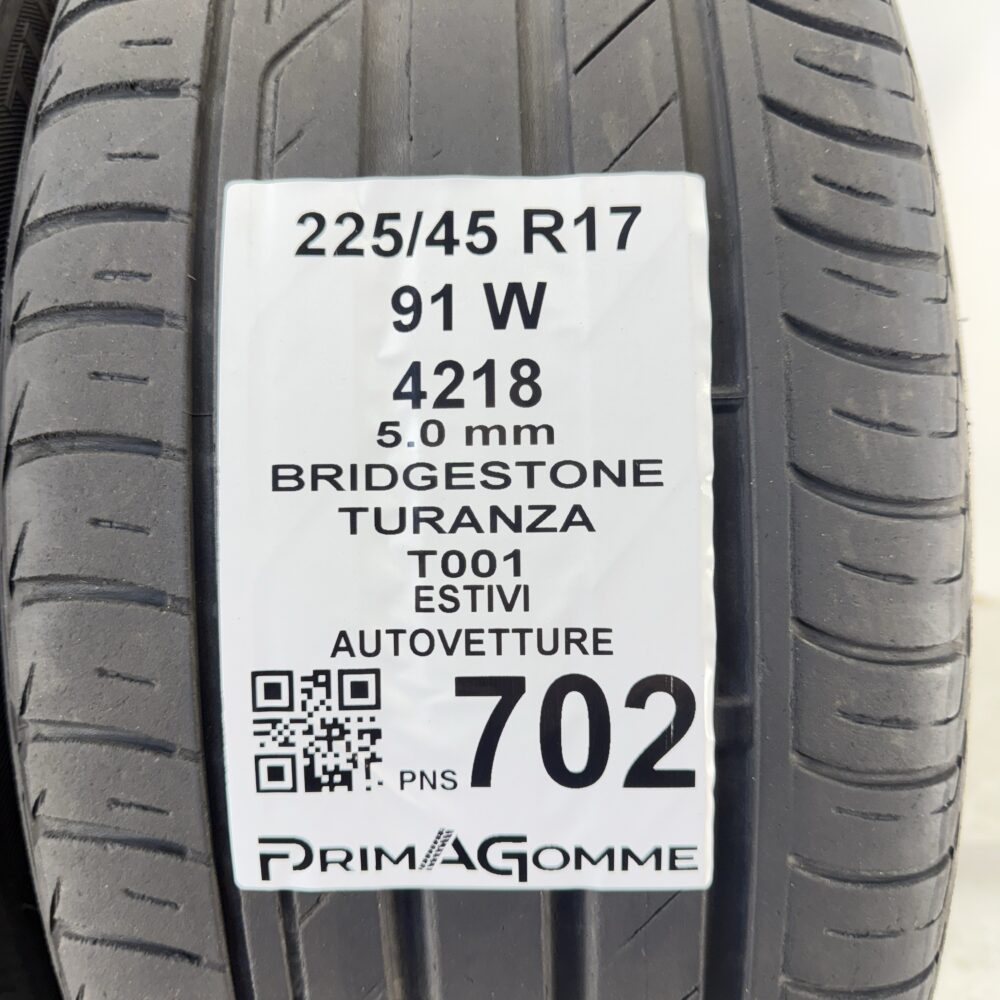 Pneumatici Usati 225 45 R17 91W Bridgestone Turanza T001 71% Estive | Gomme Usate | PrimaGomme.it Pneumatici Usati 225 45 R17 91W Bridgestone Turanza T001 71% Estive - immagine 3