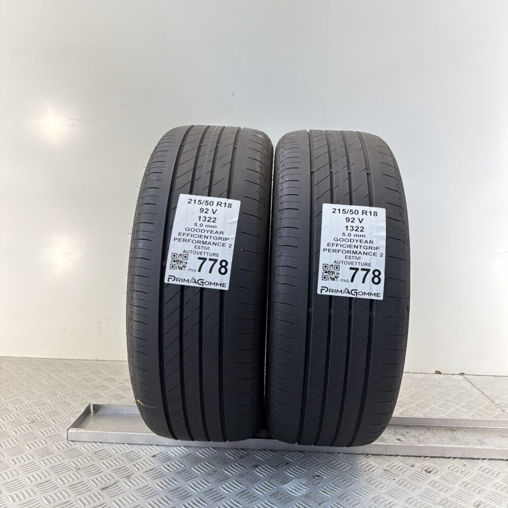 Pneumatici Usati 215 50 R18 92V Goodyear EfficientGrip Performance 2 71% Estive | Gomme Usate | PrimaGomme.it Pneumatici Usati 215 50 R18 92V Goodyear EfficientGrip Performance 2 71% Estive