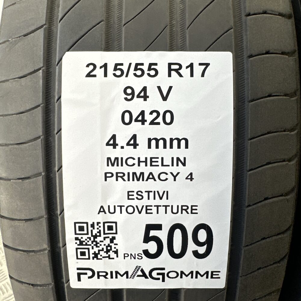 Pneumatici Usati 215 55 R17 94V Michelin Primacy 4 Estive | Gomme Usate | PrimaGomme.it Pneumatici Usati 215 55 R17 94V Michelin Primacy 4 Estive - immagine 3