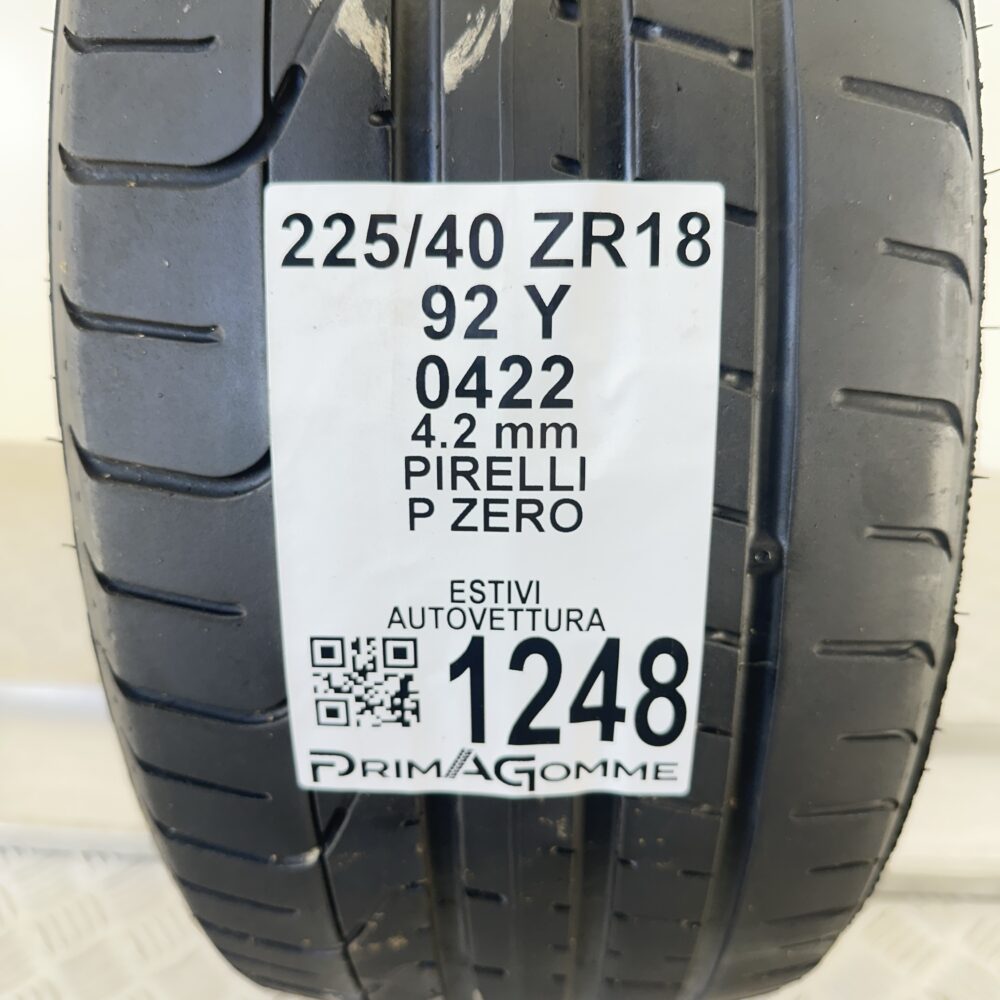 Pneumatico Usato 225 40 ZR18 92Y Pirelli P Zero Estivo | Gomme Usate | PrimaGomme.it Pneumatico usato 225 40 ZR18 Pirelli P Zero