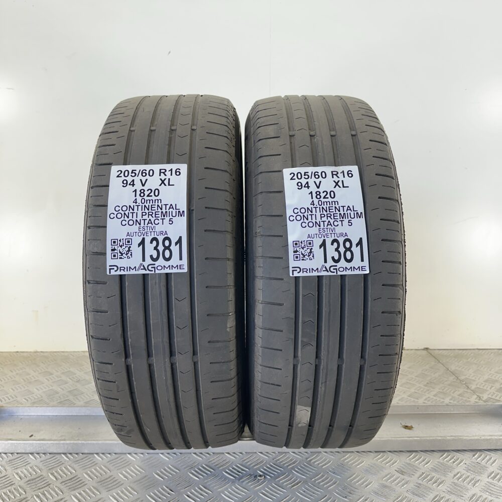 Gomme Usate 205 60 R16 94V XL Continental Conti Premium Contact 5 Estive | Gomme Usate | PrimaGomme.it Gomme Usate 205 60 R16 94V XL Continental Conti Premium Contact 5 Estive