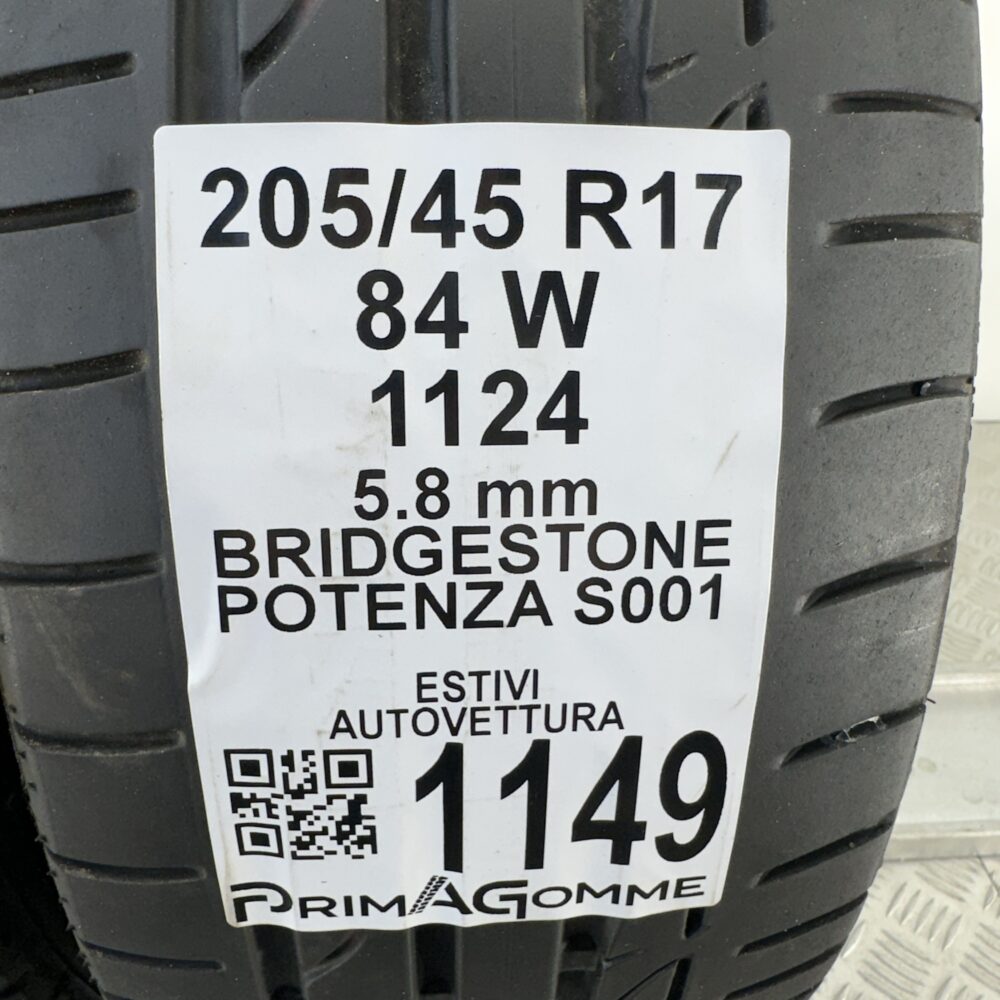 Pneumatici Usati 205 45 R17 84W BRIDGESTONE POTENZA S001 83% Estive | Gomme Usate | PrimaGomme.it Pneumatici usati 205 45 R17 BRIDGESTONE POTENZA S001 - foto 2