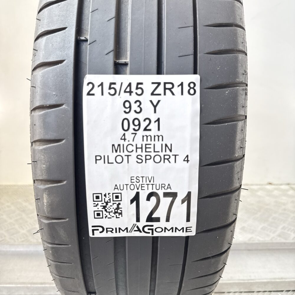 Gomma Usata 215 45 ZR18 93Y Michelin Pilot Sport 4 Estiva | Gomme Usate | PrimaGomme.it Gomma Usata 215 45 ZR18 93Y Michelin Pilot Sport 4 Estiva - immagine 3