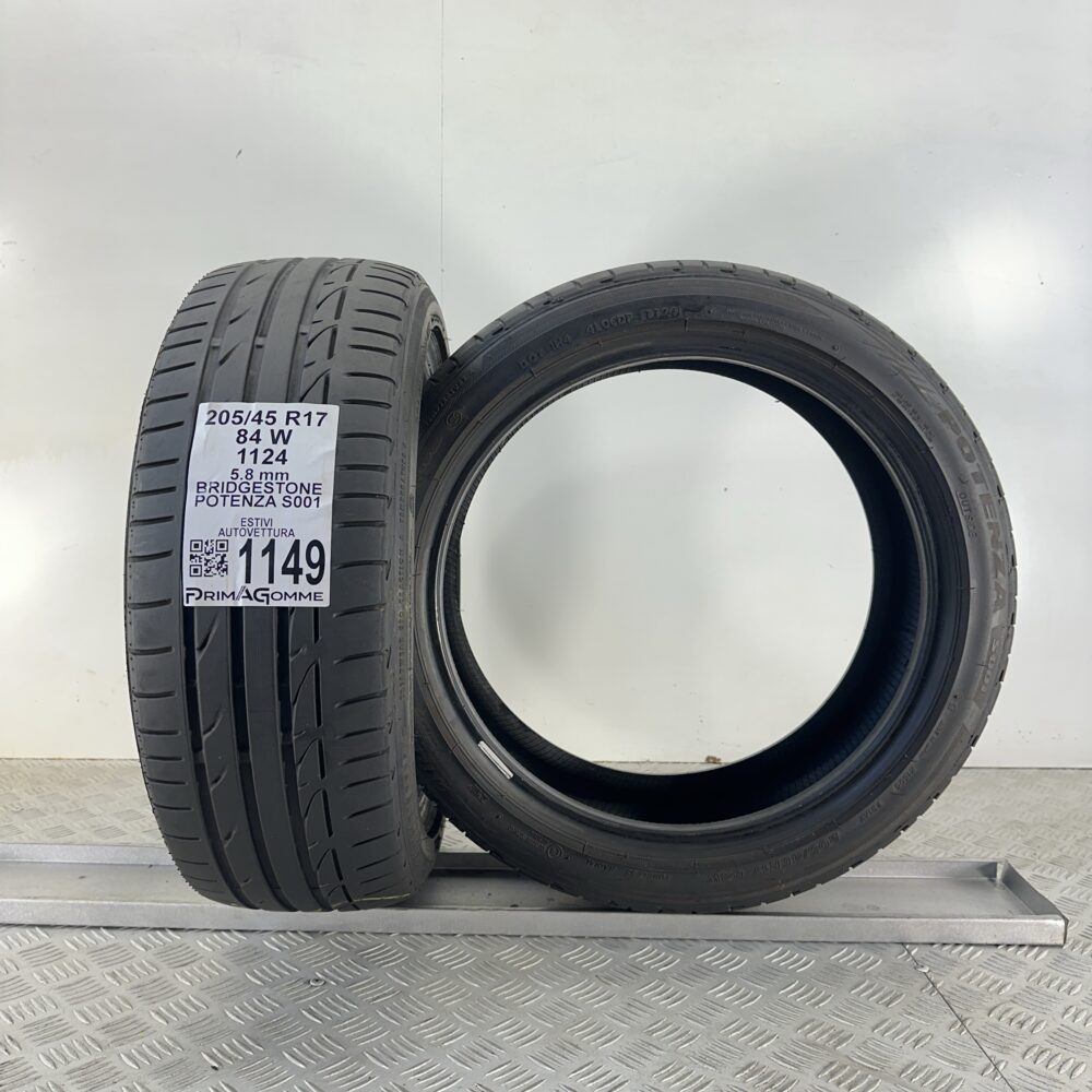 Pneumatici Usati 205 45 R17 84W BRIDGESTONE POTENZA S001 83% Estive | Gomme Usate | PrimaGomme.it Pneumatici usati 205 45 R17 BRIDGESTONE POTENZA S001