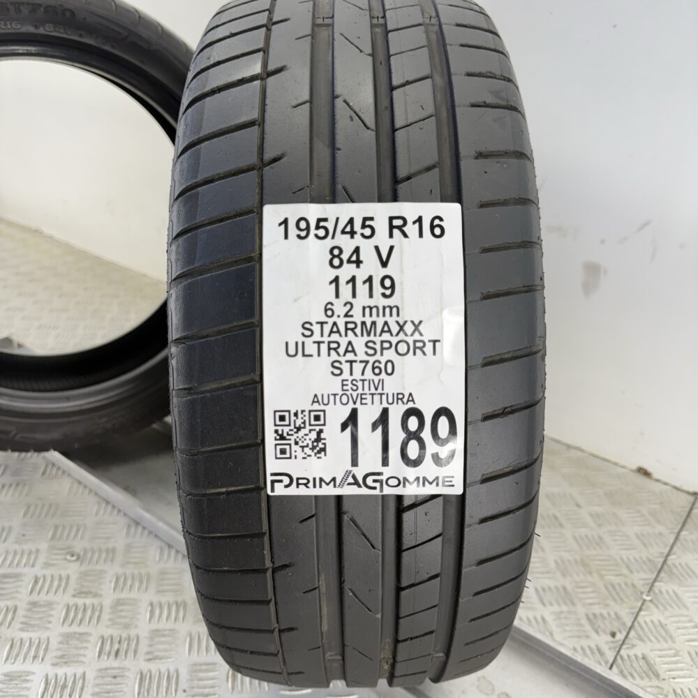 Pneumatici Usati 195 45 R16 84V StarMaxx Ultra Sport ST760 89% Estive | Gomme Usate | PrimaGomme.it Pneumatici usati 195 45 R16 StarMaxx Ultra Sport ST760