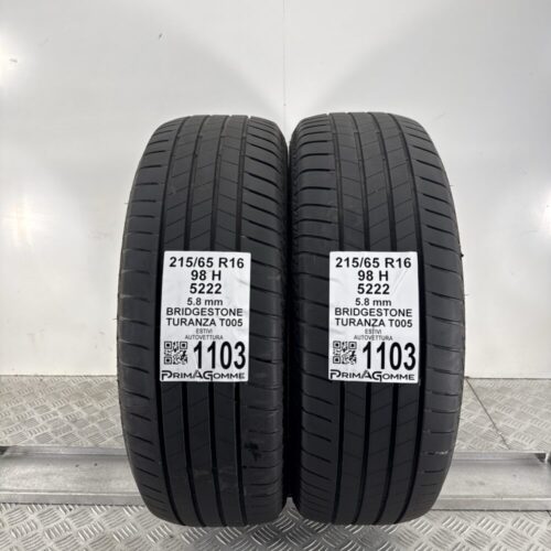 Gomme Usate 215 65 R16 98H Bridgestone Turanza T005 83% Estive