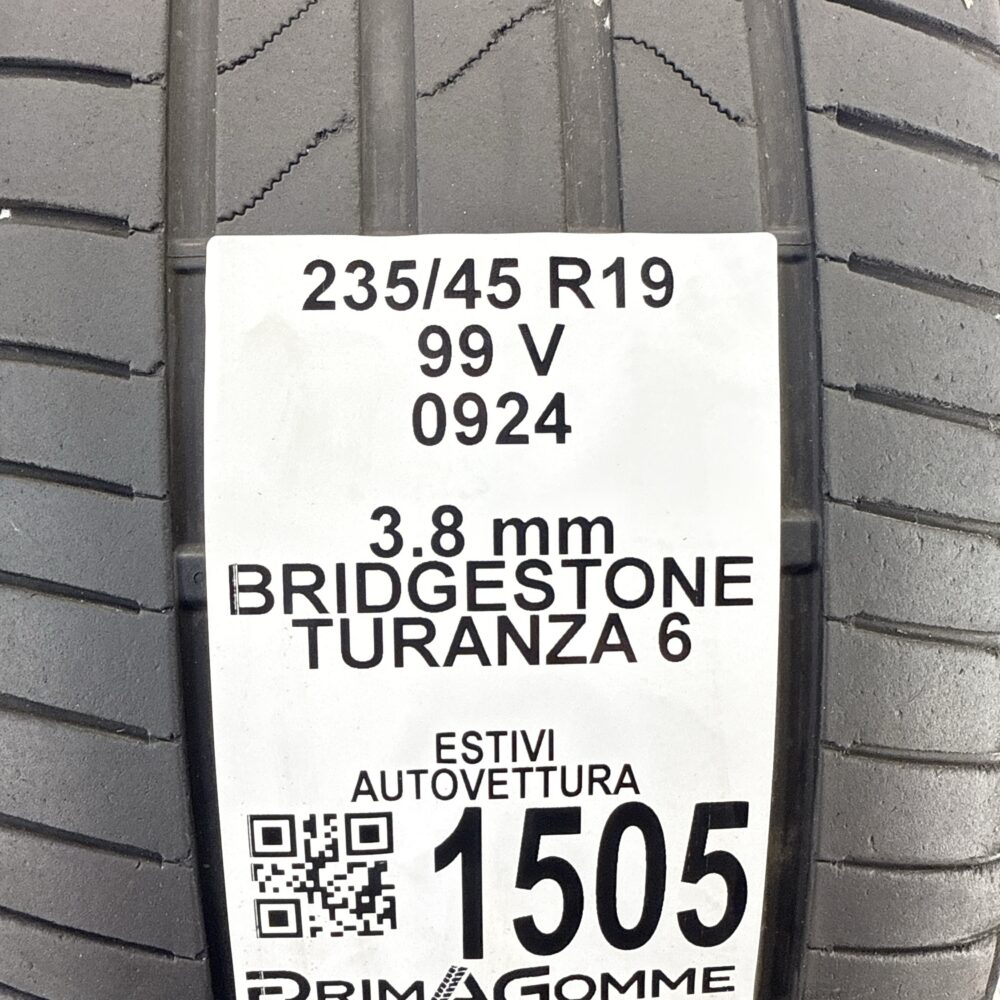 Gomme Usate 235 45 R19 99V Bridgestone Turanza 6 Estive | Gomme Usate | PrimaGomme.it Gomme Usate 235 45 R19 99V Bridgestone Turanza 6 Estive - immagine 3