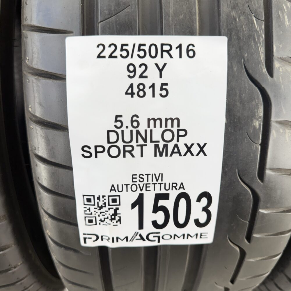 Gomme Usate 225 50 R16 92Y Dunlop Sport Maxx 80% Estive | Gomme Usate | PrimaGomme.it Gomme Usate 225 50 R16 92Y Dunlop Sport Maxx 80% Estive - immagine 3