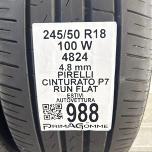 Pneumatici Usati 245 50 R18 100W Pirelli Cinturato P7 RunFlat Estive