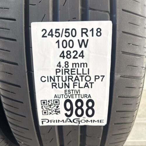 Pneumatici Usati 245 50 R18 100W Pirelli Cinturato P7 RunFlat Estive
