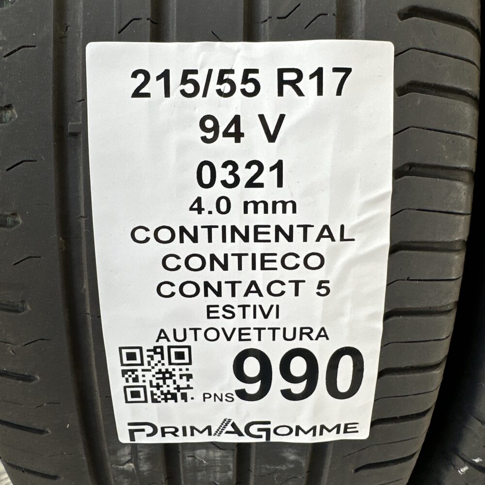 Gomme Usate 215 55 R17 94V Continental ContiEcoContact 5 Estive | Gomme Usate | PrimaGomme.it Gomme Usate 215 55 R17 94V Continental ContiEcoContact 5 Estive - immagine 3