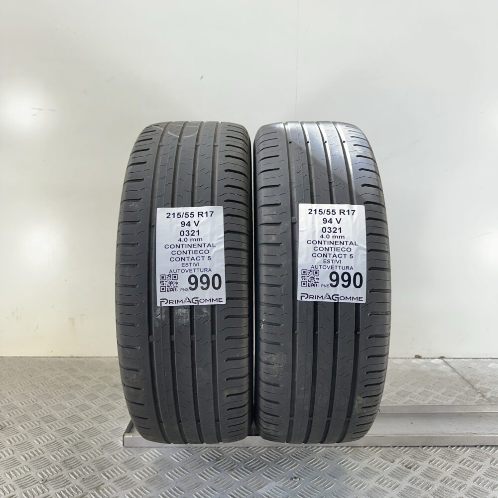Gomme Usate 215 55 R17 94V Continental ContiEcoContact 5 Estive | Gomme Usate | PrimaGomme.it Gomme Usate 215 55 R17 94V Continental ContiEcoContact 5 Estive