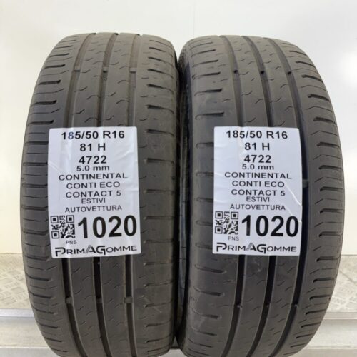 Gomme Usate 185 50 R16 81H Continental Conti Eco Contact 5 71% Estive