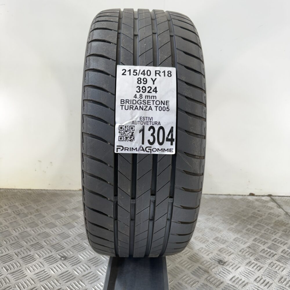 Gomma Usata 215 40 R18 89Y Bridgestone Turanza T005 Estive | Gomme Usate | PrimaGomme.it Gomma Usata 215 40 R18 89Y Bridgestone Turanza T005 Estive