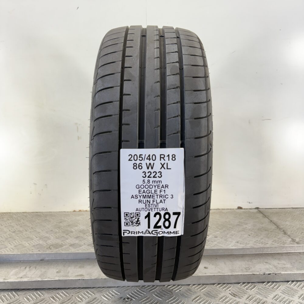 Pneumatico Usato 205 40 R18 XL 86W Goodyear Eagle F1 Asymmetric 3 RunFlat Estivo | Gomme Usate | PrimaGomme.it Pneumatico usato 205 40 R18 Goodyear Eagle F1 Asymmetric 3 - foto 2