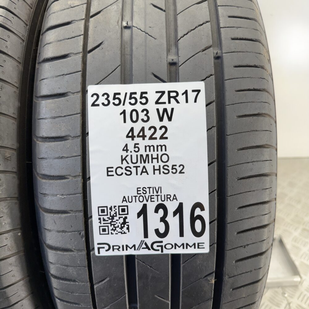 Gomme Usate 235 55 ZR17 103W Kumho Ecsta HS52 Estive | Gomme Usate | PrimaGomme.it Gomme Usate 235 55 ZR17 103W Kumho Ecsta HS52 Estive - immagine 3