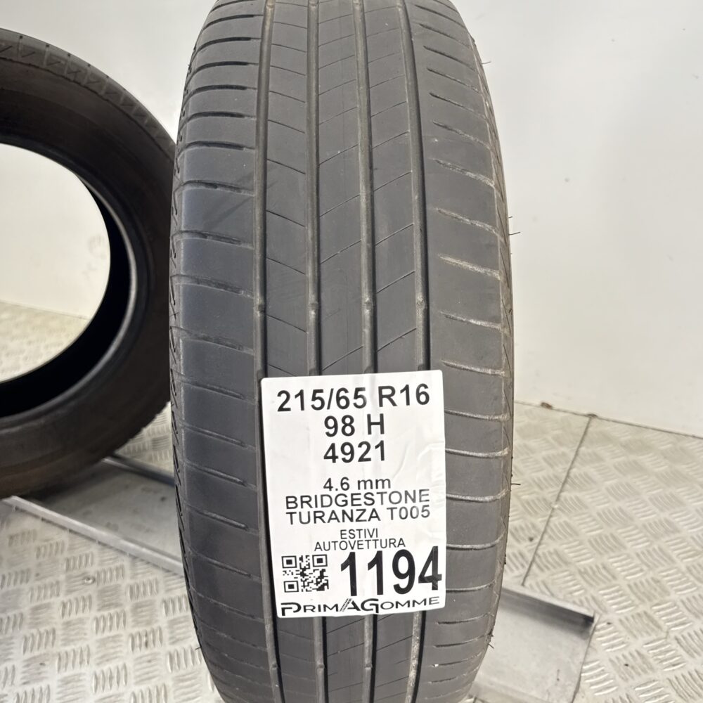 Gomme Usate 215 65 R16 98H Bridgestone Turanza T005 Estive | Gomme Usate | PrimaGomme.it Gomme Usate 215 65 R16 98H Bridgestone Turanza T005 Estive - immagine 7