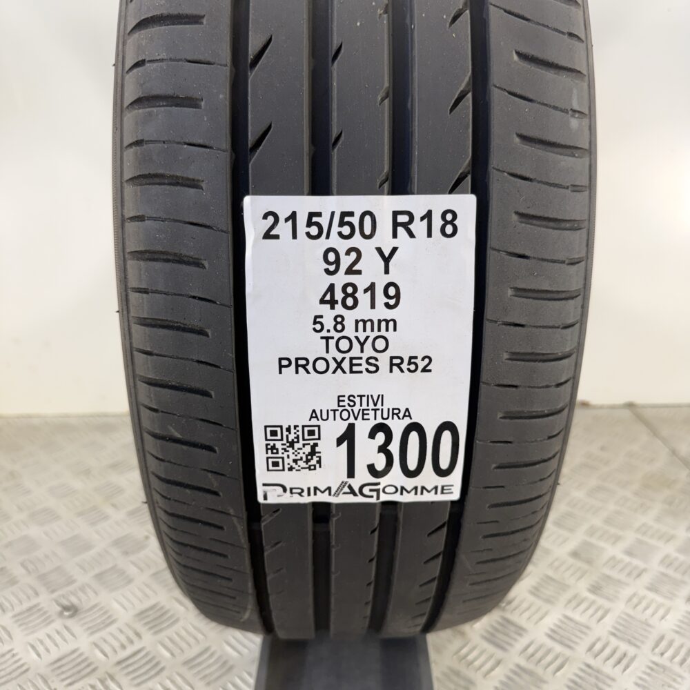 Gomma Usata 215 50 R18 92Y Toyo Proxes R52 82% Estiva | Gomme Usate | PrimaGomme.it Gomma Usata 215 50 R18 92Y Toyo Proxes R52 82% Estiva - immagine 3