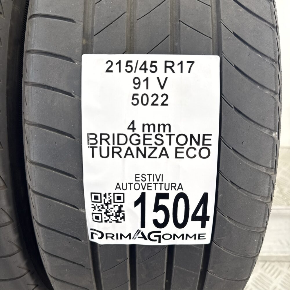 Gomme Usate 215 45 R17 91V Bridgestone Turanza Eco Estive | Gomme Usate | PrimaGomme.it Gomme Usate 215 45 R17 91V Bridgestone Turanza Eco Estive - immagine 3