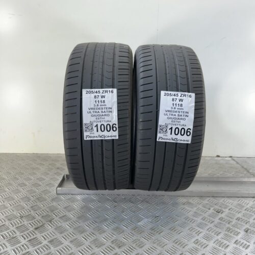 Gomme Usate 205 45 ZR16 87W Vredestein Ultra Satin Estive