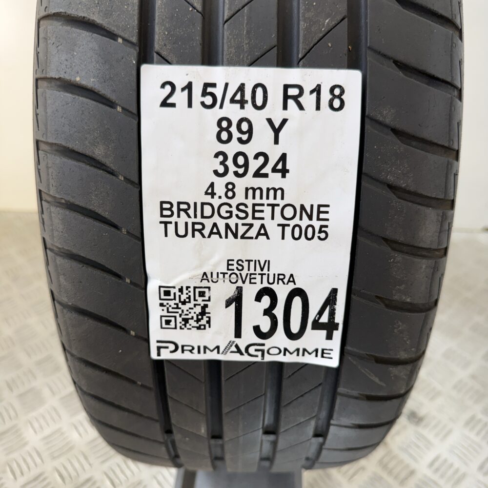 Gomma Usata 215 40 R18 89Y Bridgestone Turanza T005 Estive | Gomme Usate | PrimaGomme.it Gomma Usata 215 40 R18 89Y Bridgestone Turanza T005 Estive - immagine 3