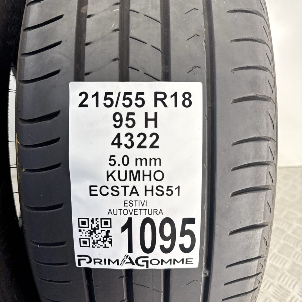 Gomme Usate 215 55 R18 95H Kumho Ecsta HS51 71% Estive | Gomme Usate | PrimaGomme.it Gomme Usate 215 55 R18 95H Kumho Ecsta HS51 71% Estive - immagine 3