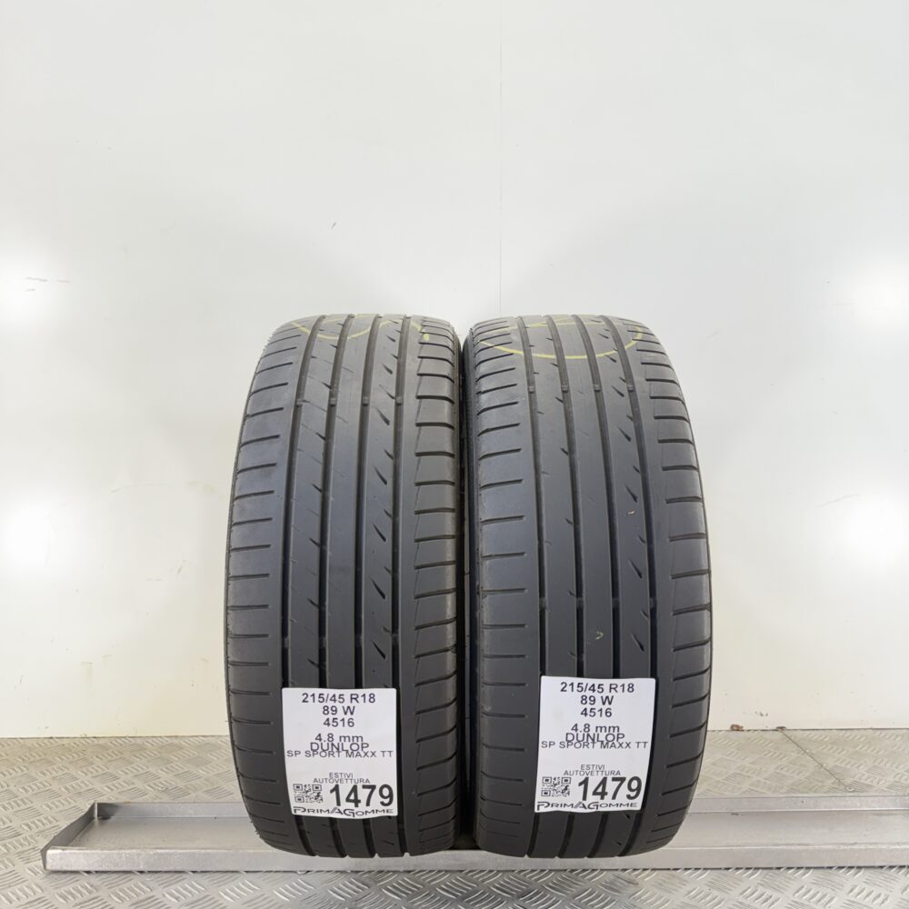 Gomme Usate 215 45 R18 89W Dunlop SP Sport Maxx TT 68% Estive | Gomme Usate | PrimaGomme.it Gomme Usate 215 45 R18 89W Dunlop SP Sport Maxx TT 68% Estive - immagine 5