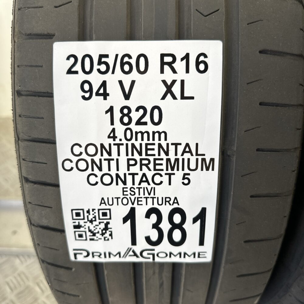 Gomme Usate 205 60 R16 94V XL Continental Conti Premium Contact 5 Estive | Gomme Usate | PrimaGomme.it Gomme Usate 205 60 R16 94V XL Continental Conti Premium Contact 5 Estive - immagine 7