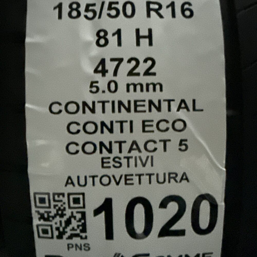 Gomme Usate 185 50 R16 81H Continental Conti Eco Contact 5 71% Estive | Gomme Usate | PrimaGomme.it Gomme Usate 185 50 R16 81H Continental Conti Eco Contact 5 71% Estive - immagine 3