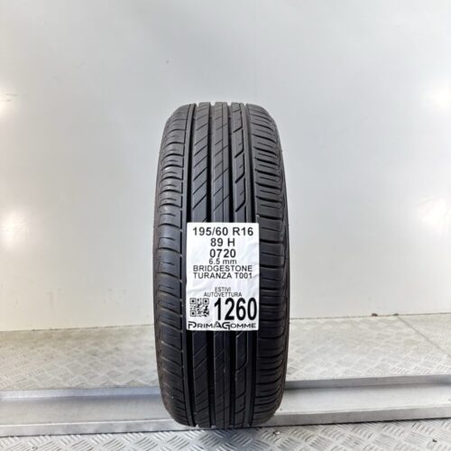 Pneumatico Usato 195 60 R16 89H Bridgestone Turanza T001 93% Estivo
