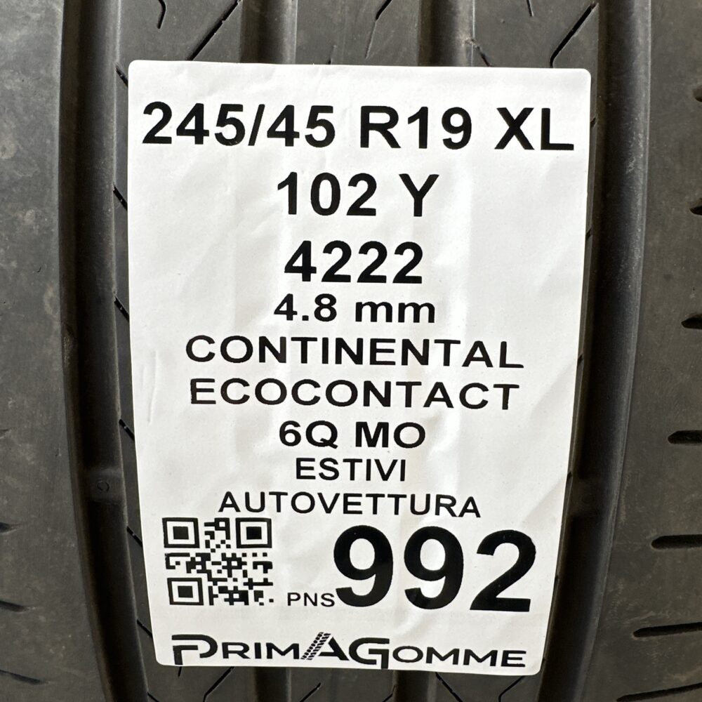 Gomme Usate estive 245 45 R19 XL 102Y Continental Ecocontact Estive | Gomme Usate | PrimaGomme.it Gomme Usate estive 245 45 R19 XL 102Y Continental Ecocontact Estive - immagine 3