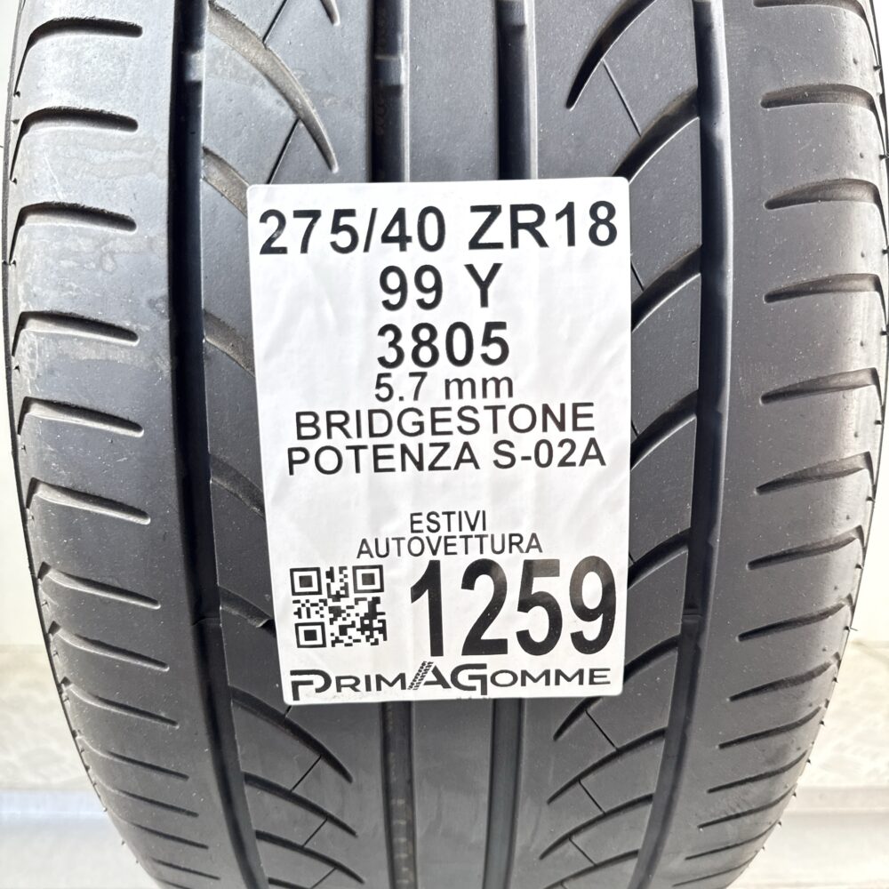 Pneumatico Usato 275 40 ZR18 99Y Bridgestone Potenza S-02A 81% Estivo | Gomme Usate | PrimaGomme.it Pneumatico usato 275 40 ZR18 Bridgestone Potenza S-02A - foto 6