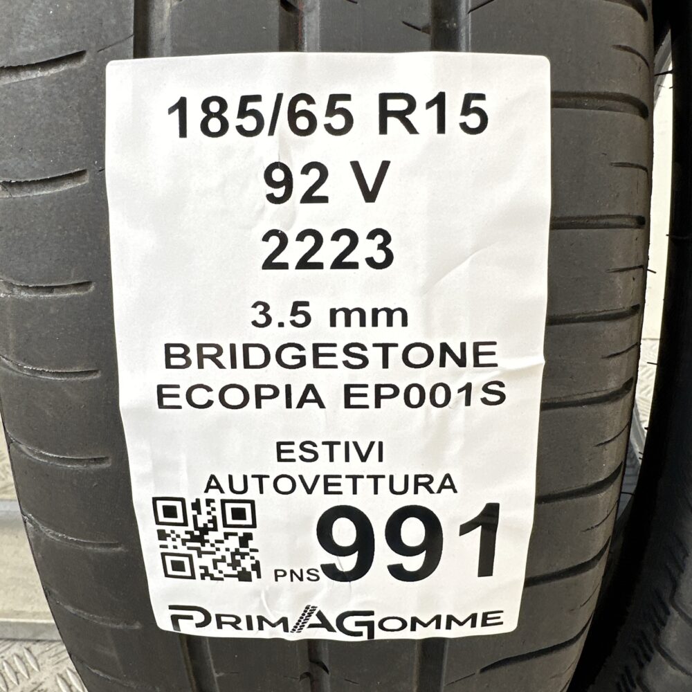 Gomme Usate 185 65 R15 92V Bridgestone Ecopia EP001S Estive | Gomme Usate | PrimaGomme.it Gomme Usate 185 65 R15 92V Bridgestone Ecopia EP001S Estive - immagine 3