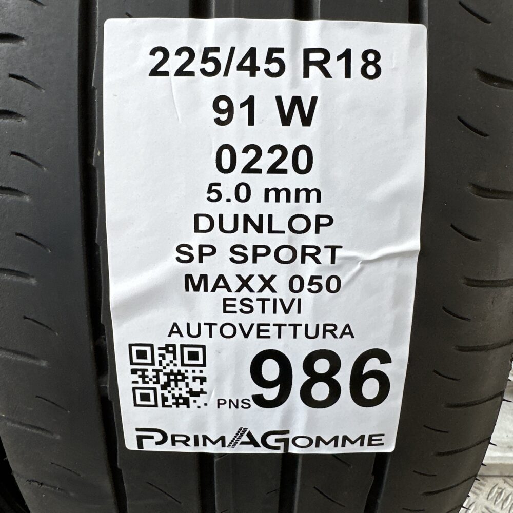 Gomme Usate 225 45 R18 91W Dunlop SP Sport Maxx 050 71% Estive | Gomme Usate | PrimaGomme.it Gomme Usate 225 45 R18 91W Dunlop SP Sport Maxx 050 71% Estive - immagine 3