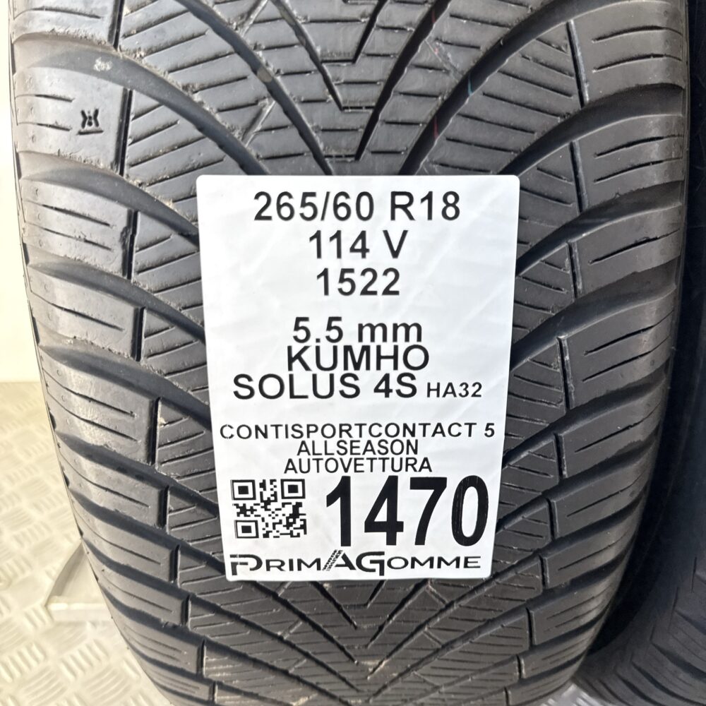 Gomme Usate 265 60 R18 114V Kumho Solus 4S 78% Quattro Stagioni | Gomme Usate | PrimaGomme.it Gomme Usate 265 60 R18 114V Kumho Solus 4S 78% Quattro Stagioni - immagine 3