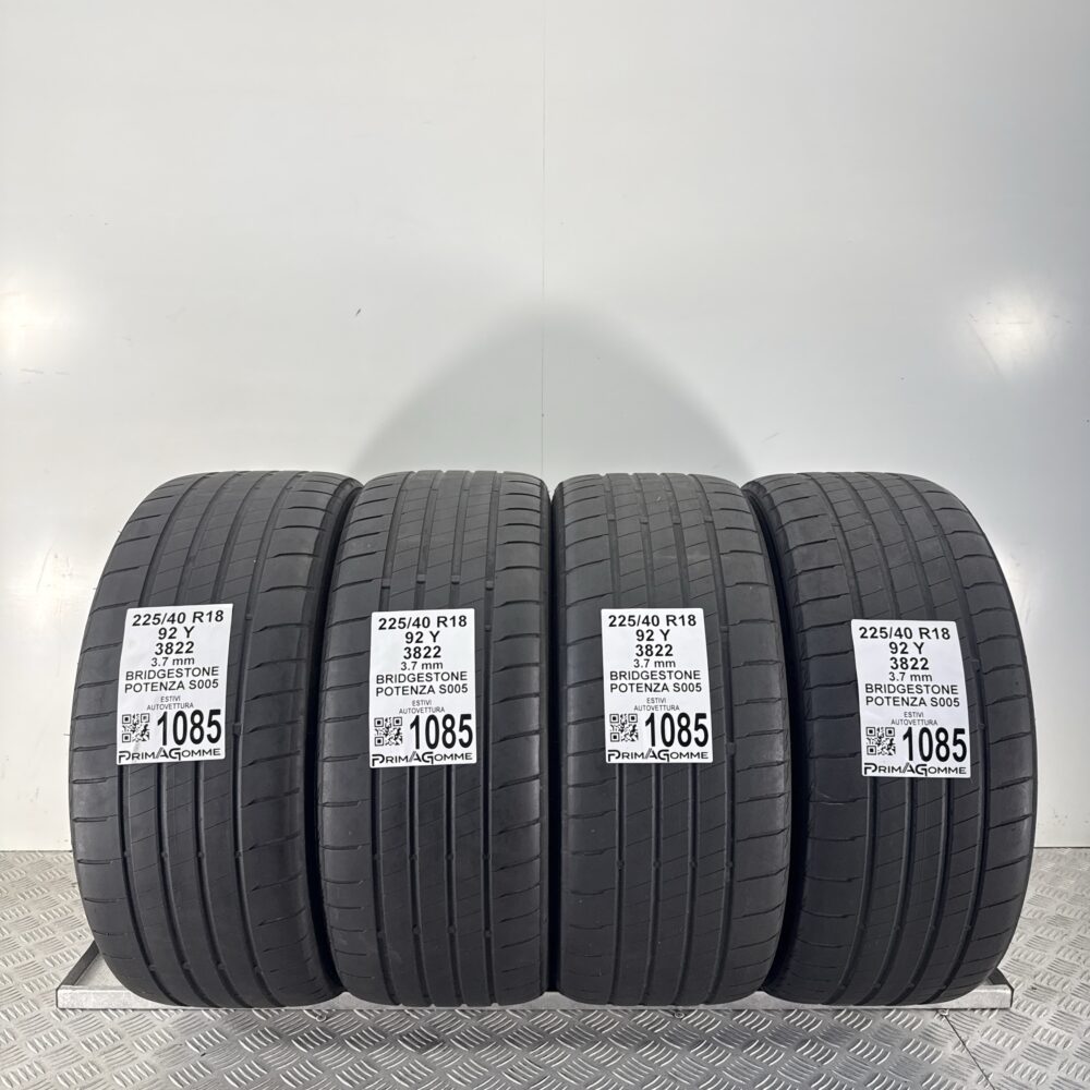 Gomme Usate 225 40 R18 92Y Bridgestone Potenza S005 Estive | Gomme Usate | PrimaGomme.it Gomme Usate 225 40 R18 92Y Bridgestone Potenza S005 Estive