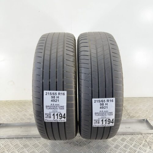 Gomme Usate 215 65 R16 98H Bridgestone Turanza T005 Estive