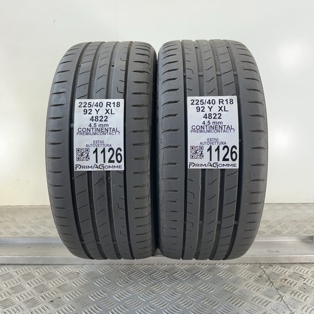 Gomme Usate 225 40 R18 XL 92Y Continental PremiumContact 7 Estive | Gomme Usate | PrimaGomme.it Gomme Usate 225 40 R18 XL 92Y Continental PremiumContact 7 Estive