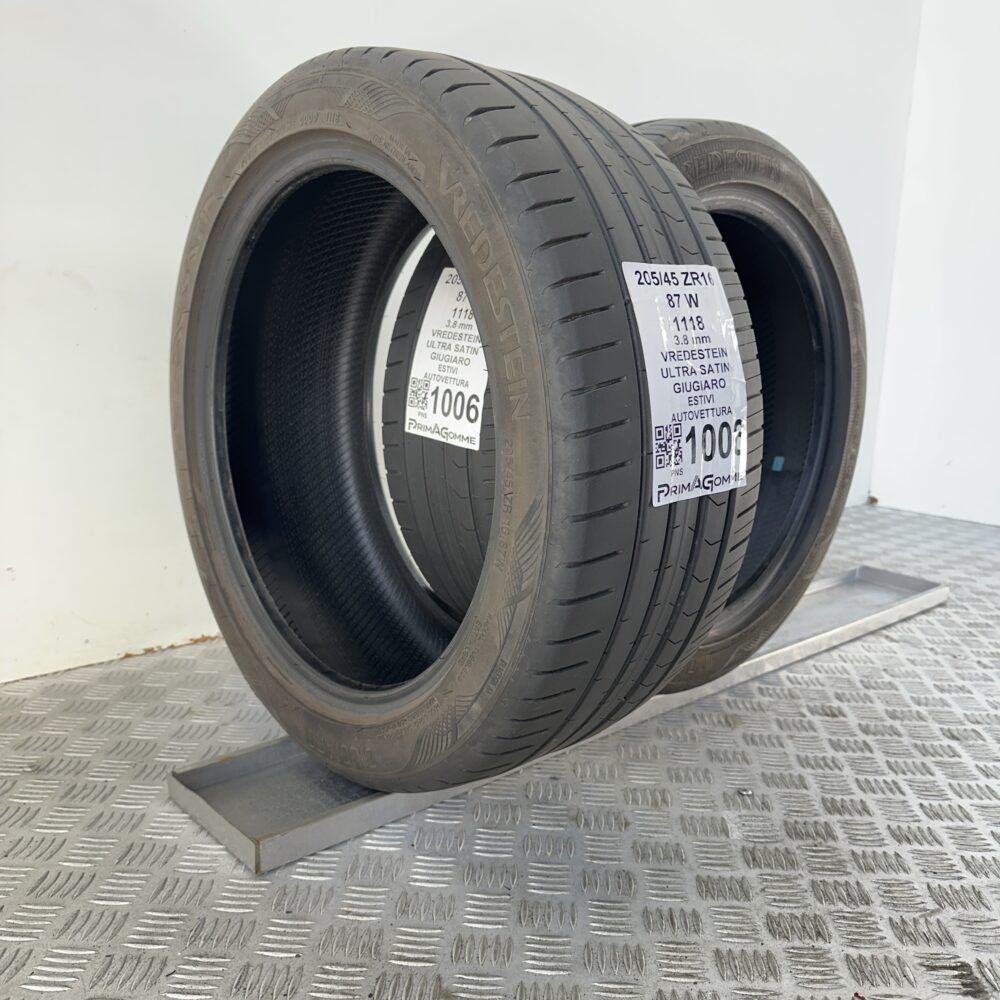Gomme Usate 205 45 ZR16 87W Vredestein Ultra Satin Estive | Gomme Usate | PrimaGomme.it Gomme Usate 205 45 ZR16 87W Vredestein Ultra Satin Estive - immagine 2