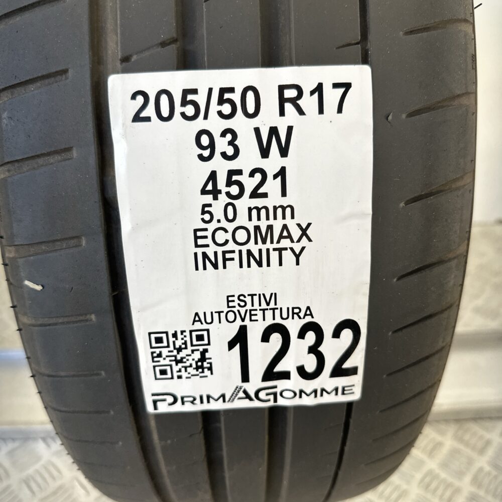Pneumatico Usato 205 50 R17 93W Infinity Ecomax 71% Estivo | Gomme Usate | PrimaGomme.it Pneumatico usato 205 50 R17 Infinity Ecomax