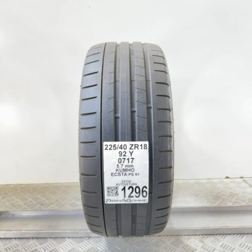 Gomma Usata 225 40 ZR18 92Y Kumho Ecsta PS 91 78% Estive