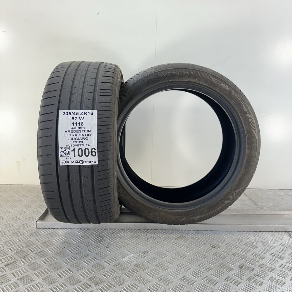 Gomme Usate 205 45 ZR16 87W Vredestein Ultra Satin Estive | Gomme Usate | PrimaGomme.it Gomme Usate 205 45 ZR16 87W Vredestein Ultra Satin Estive - immagine 3