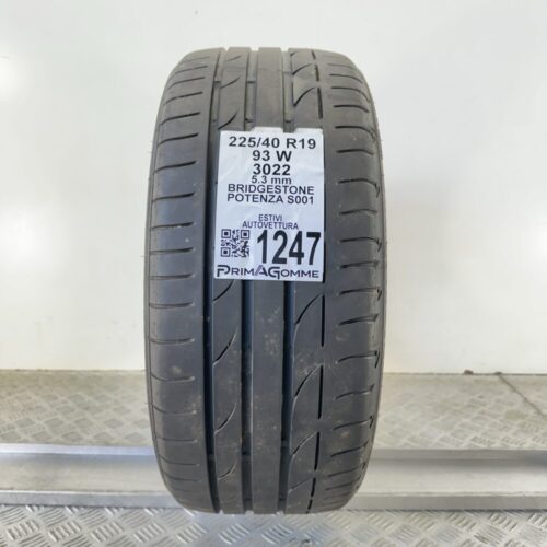 Pneumatico Usato 225 40 R19 93W BRIDGESTONE POTENZA S001 76% Estivo