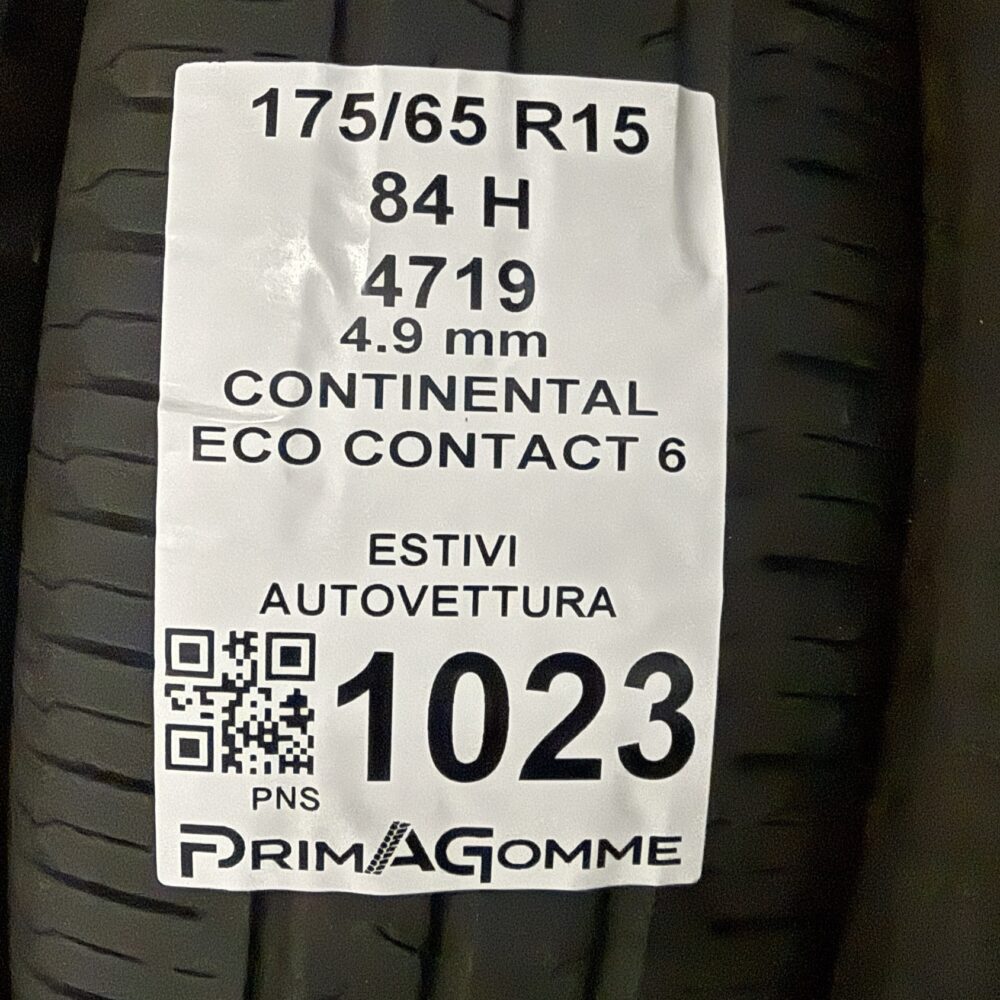 Gomme Usate 175 65 R15 84H Continental Eco Contact 6 Estive | Gomme Usate | PrimaGomme.it Gomme Usate 175 65 R15 84H Continental Eco Contact 6 Estive - immagine 3