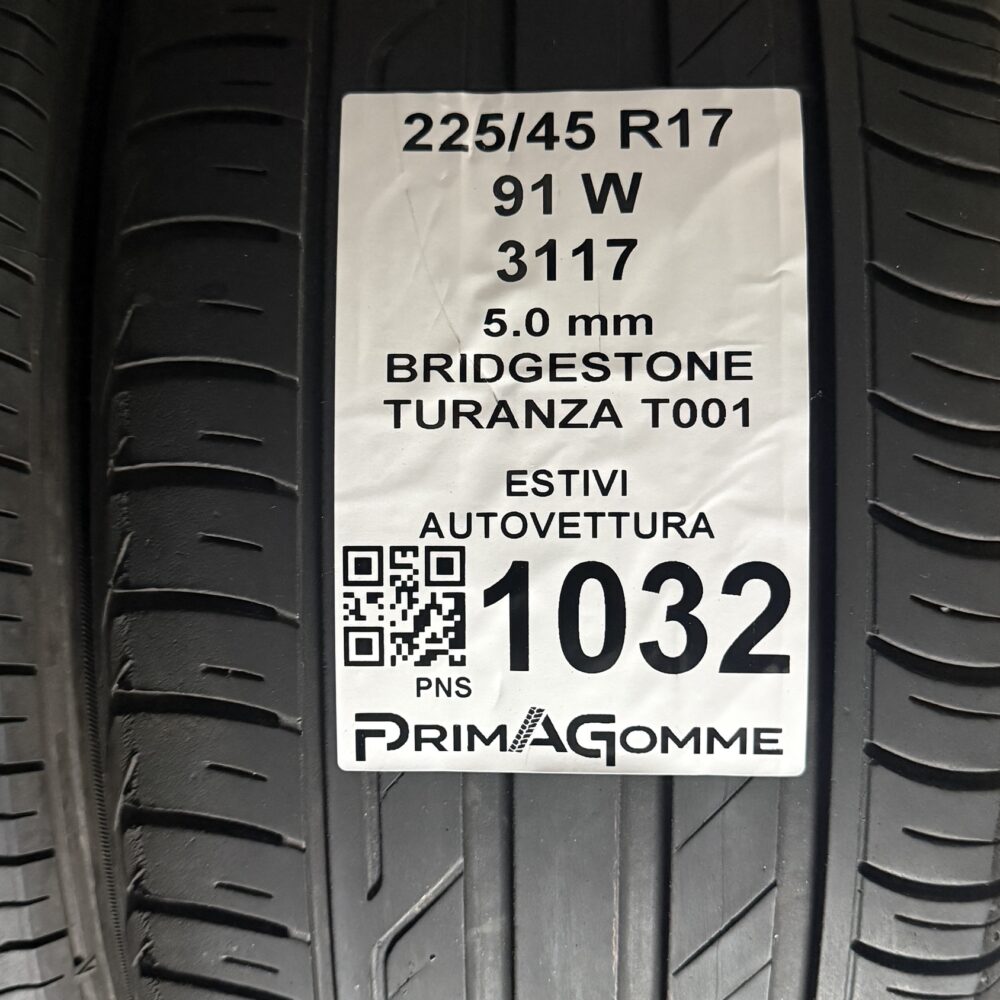 Gomme Usate 225 45 R17 91W Bridgestone Turanza T001 71% Estive | Gomme Usate | PrimaGomme.it Gomme Usate 225 45 R17 91W Bridgestone Turanza T001 71% Estive - immagine 3